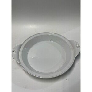 Lodge 9.5" White Ceramic Round Baking Dish Casserole Pie‎ Baker Oven Safe
